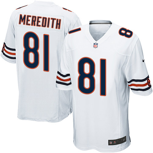 Men's Game Cameron Meredith Nike Jersey White Road - #81 NFL Chicago Bears